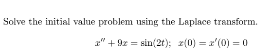 Solved Solve the initial value problem using the Laplace | Chegg.com