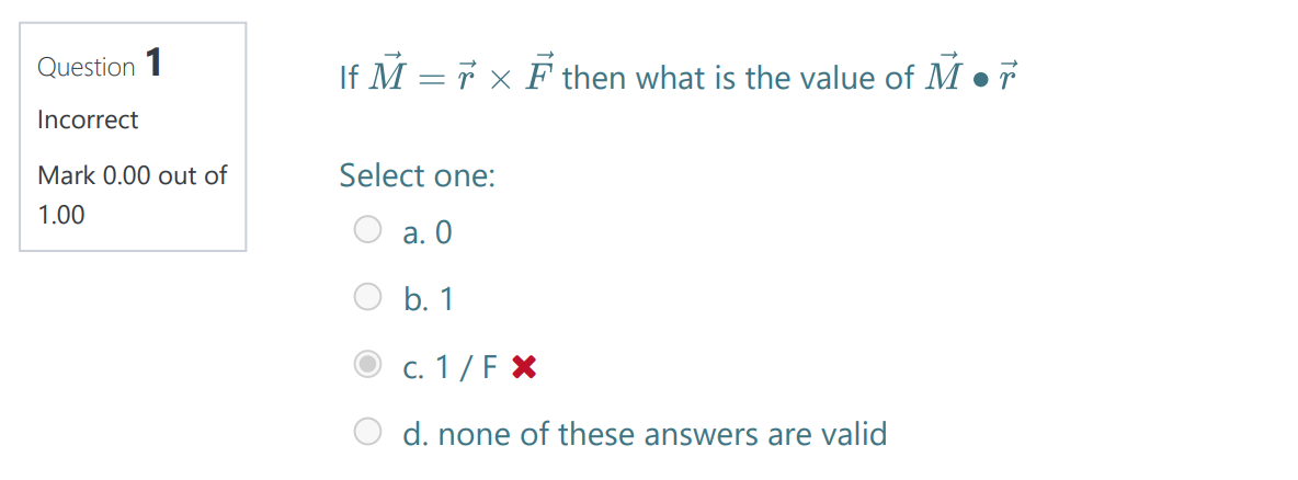 Solved Question 1 If M ŕ X F Then What Is The Value Of Chegg Com