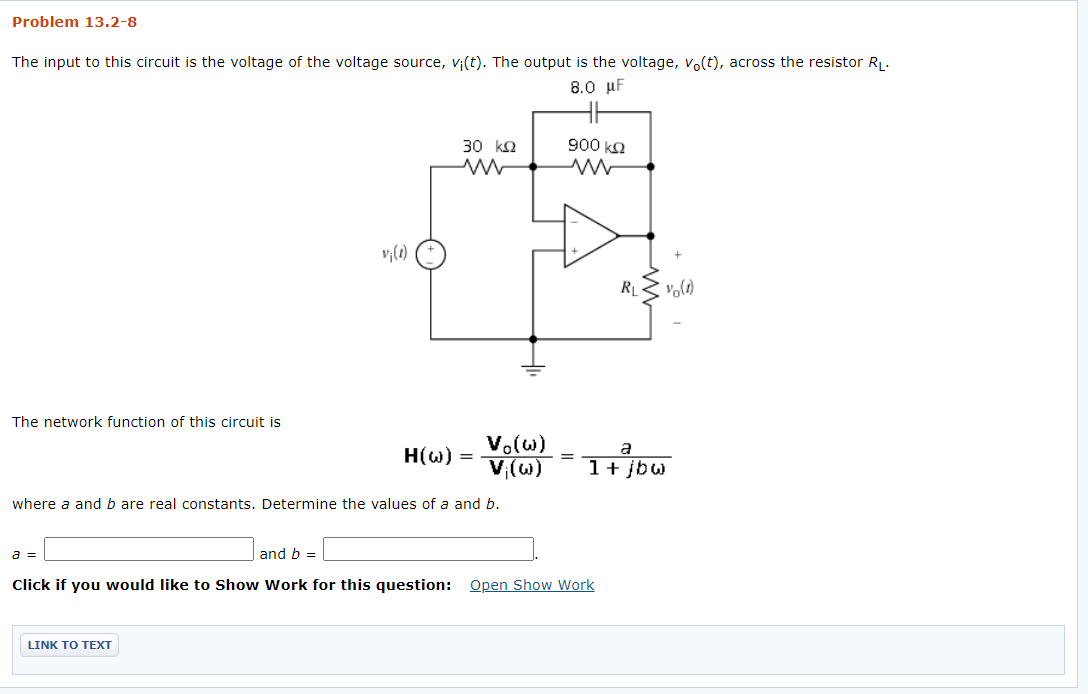Solved Problem 13.2-8 The input to this circuit is the | Chegg.com