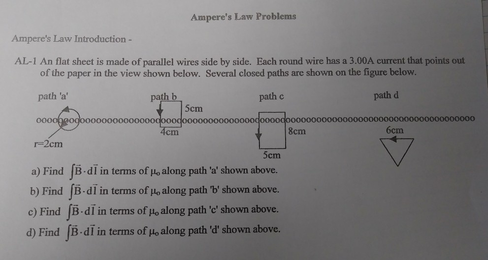 Ampere's Law Sheet