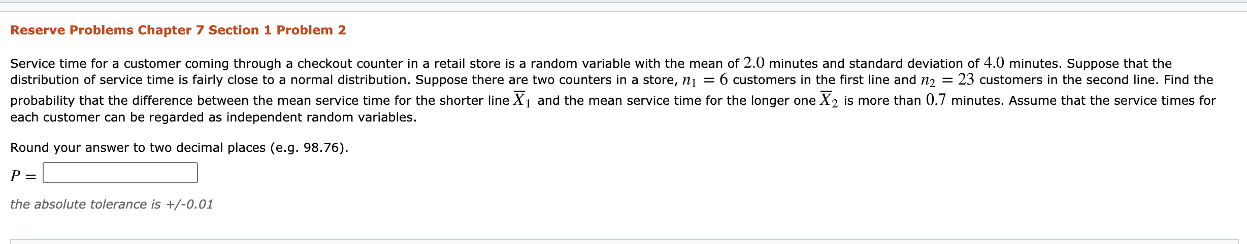 Solved Reserve Problems Chapter 7 Section 1 Problem 2 | Chegg.com