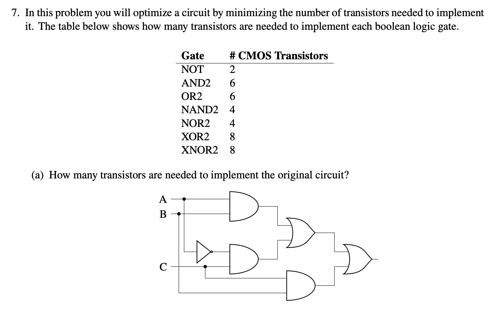 Solved (d) How Many Transistors Are Needed To 