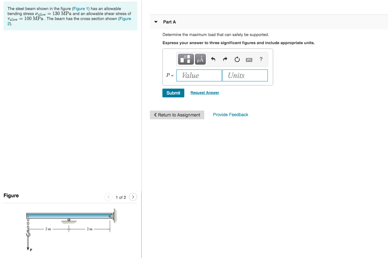 Solved The Steel Beam Shown In The Figure (Figure 1) Has An | Chegg.com