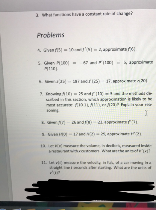 Solved 3. What functions have a constant rate of change? | Chegg.com