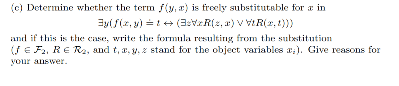 C Determine Whether The Term F Y X Is Freely Chegg Com