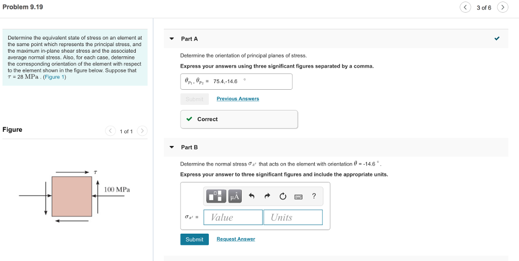 Solved Problem 9 19 3 Of 6 Determine The Equivalent State Of Chegg