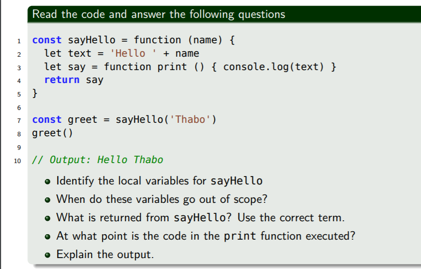 Solved Read the code and answer the following questions N = | Chegg.com