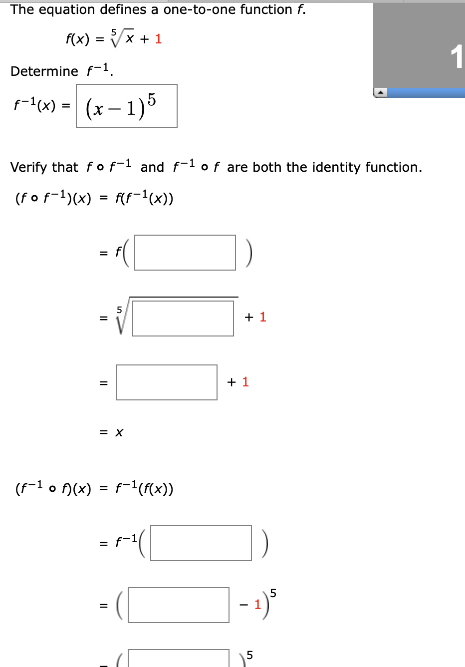 Solved The equation defines a one-to-one function f. f(x) = | Chegg.com