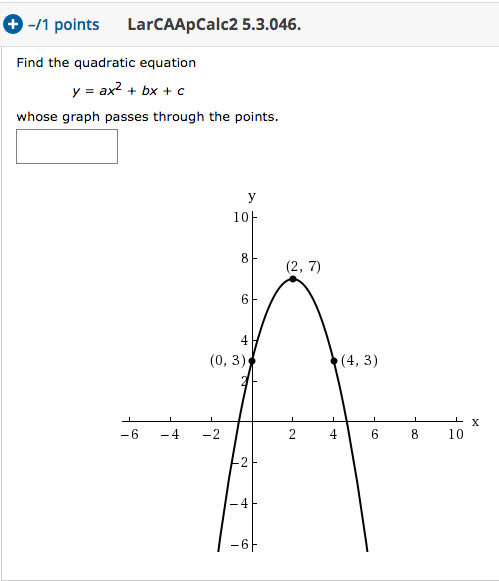 Solved 1 Points Larcaapcalc2 5 3 046 Find The Quadrat Chegg Com