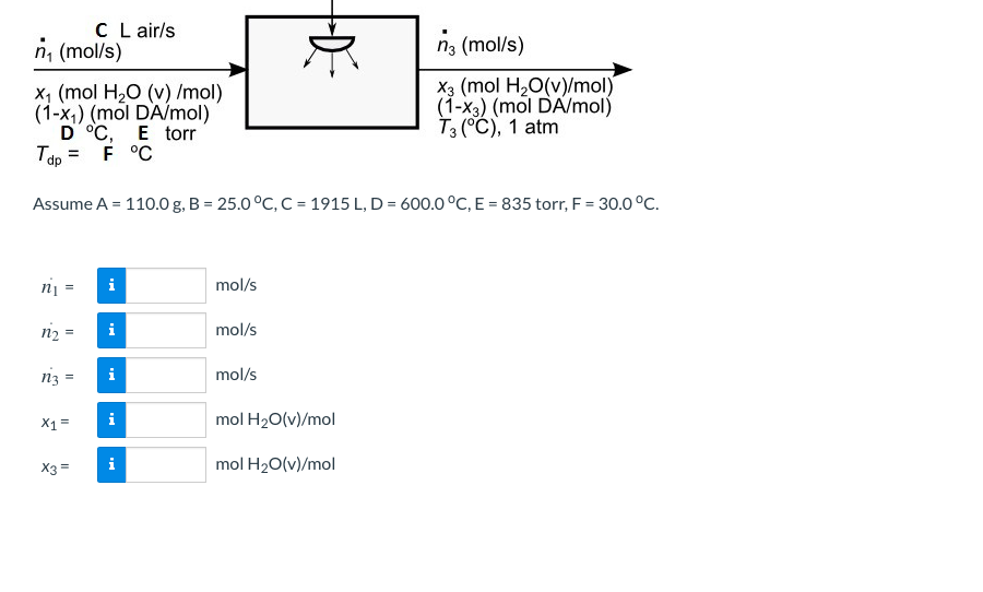 A Stream Of Air At 600 0 C And 5 Torr With A Dew Chegg Com