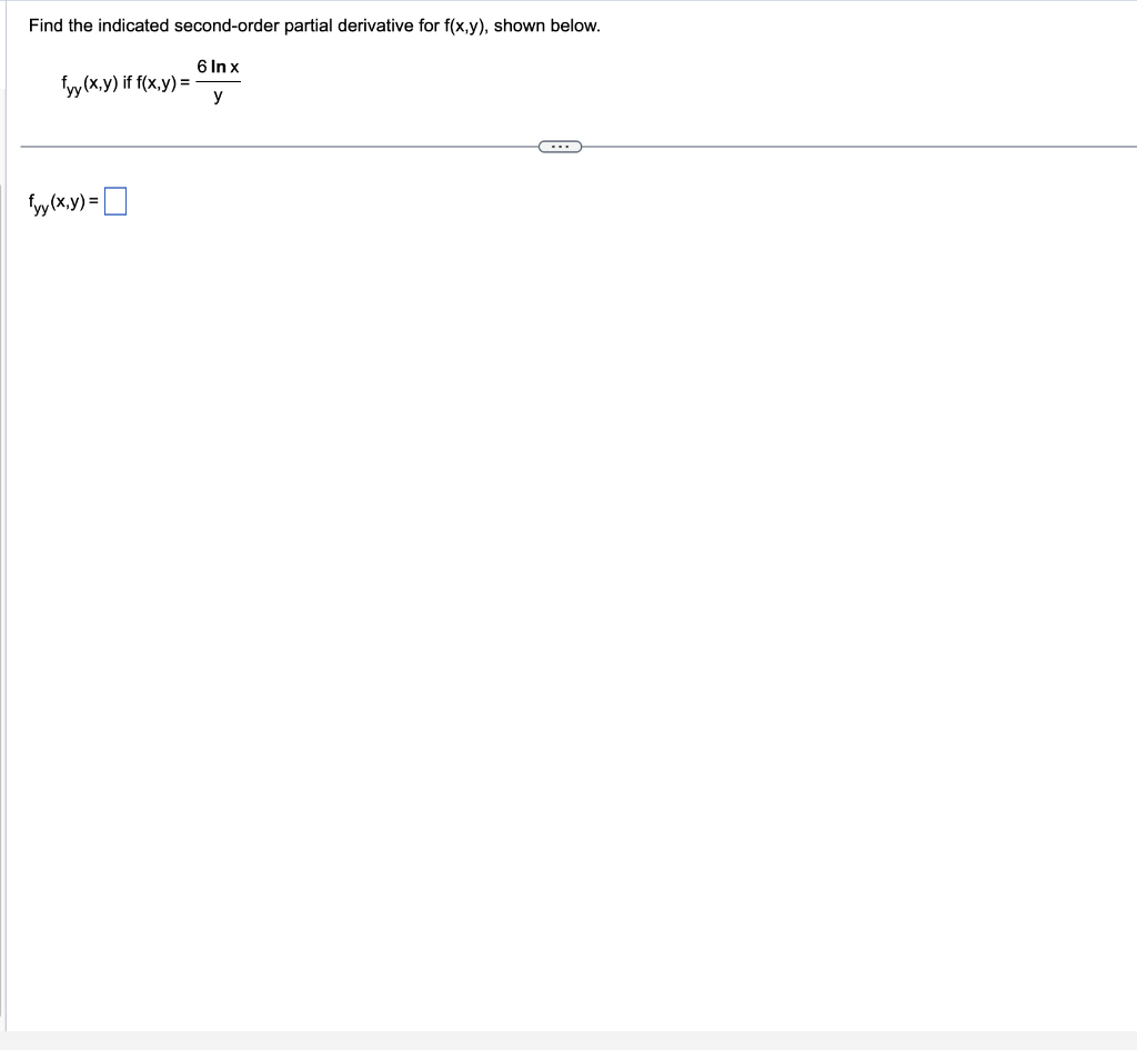 Solved Find the indicated second-order partial derivative | Chegg.com