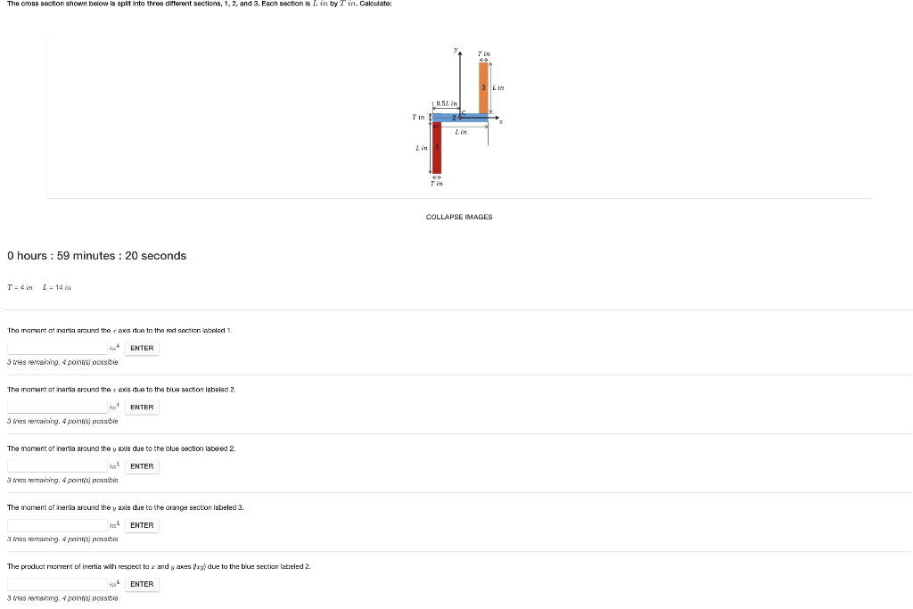 Solved The cross section shown below is split into three | Chegg.com