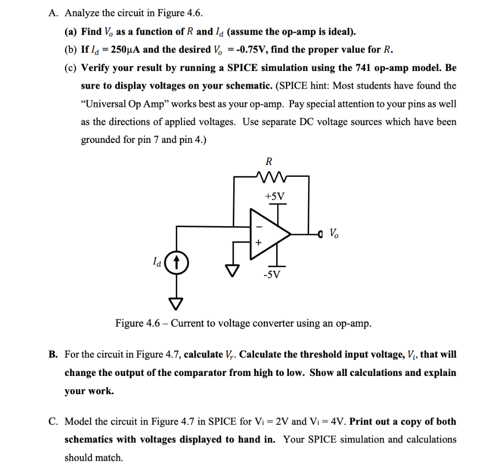 Solved A. Analyze the circuit in Figure 4.6. (a) Find V, as | Chegg.com