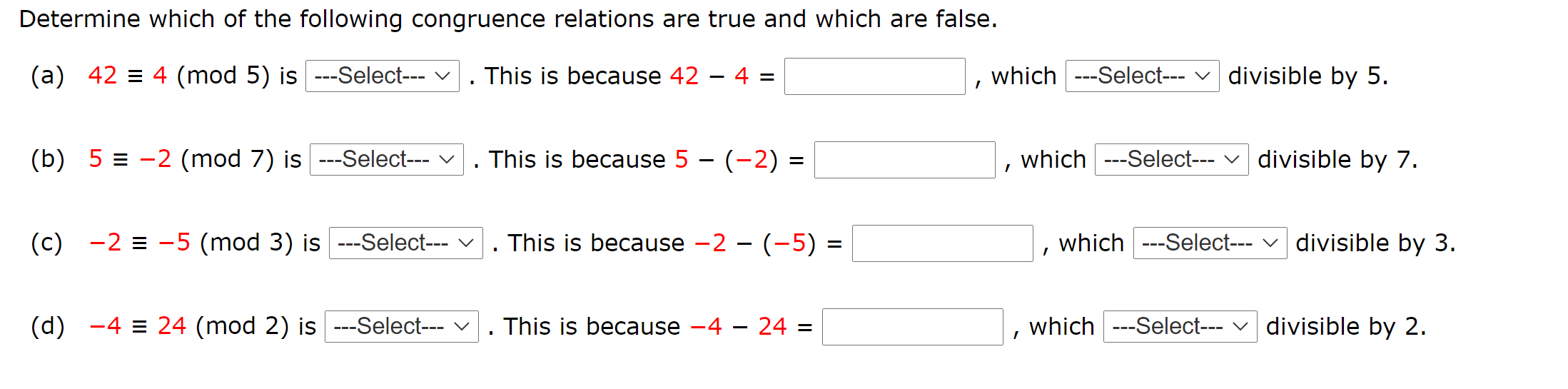 Solved The first drop-down menu options are = true or | Chegg.com