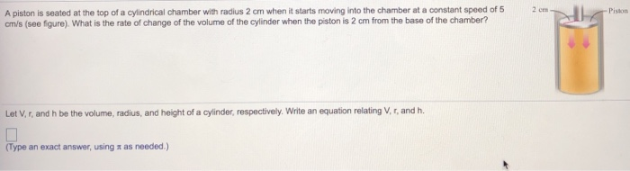 Solved A piston is seated at the top of a cylindrical | Chegg.com