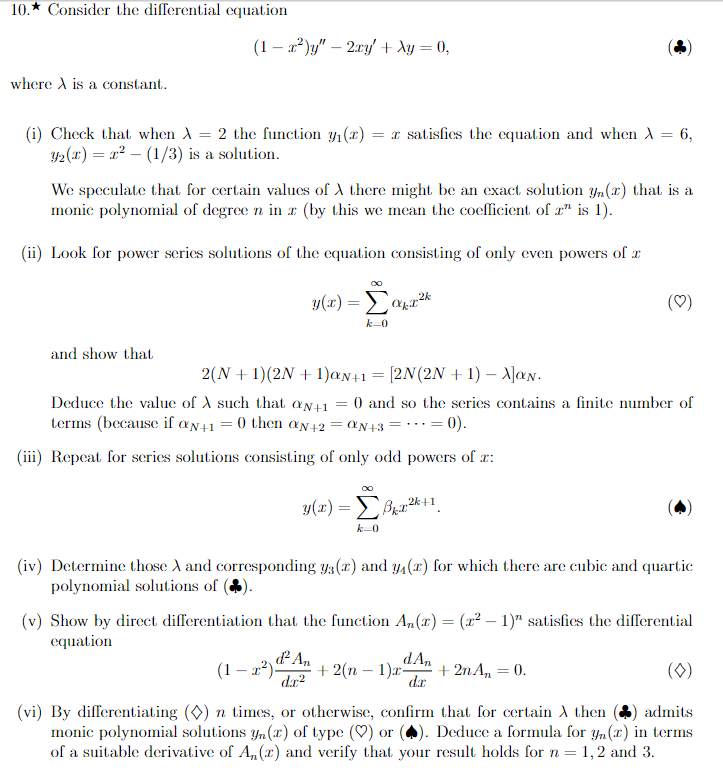 Solved 10⋆ Consider the differential equation | Chegg.com