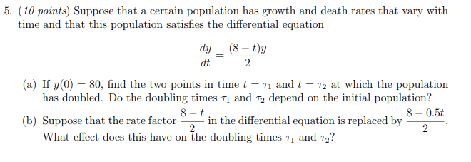 Solved (10 points) Suppose that a certain population has | Chegg.com