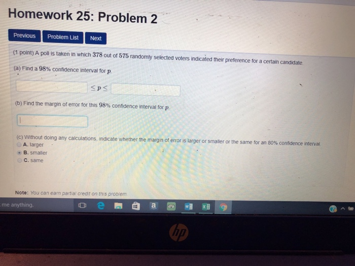 Solved Webwork / wardstat223112017 / homework 25 1 Homework | Chegg.com