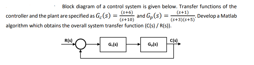 Solved Block Diagram Of A Control System Is Given Below. | Chegg.com