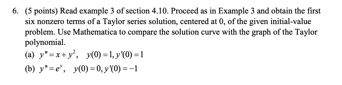 Solved 6. (5 points) Read example 3 of section 4.10. Proceed | Chegg.com