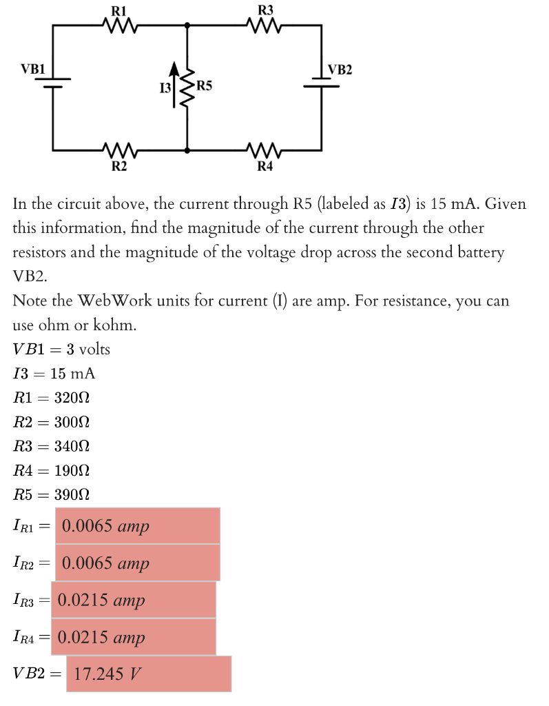 Solved In the circuit above, the current through R5 (labeled