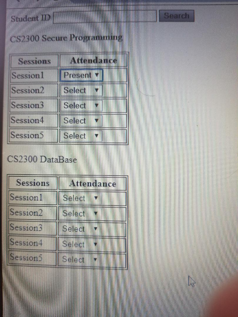 I need help creating a simple attendance tracker | Chegg.com