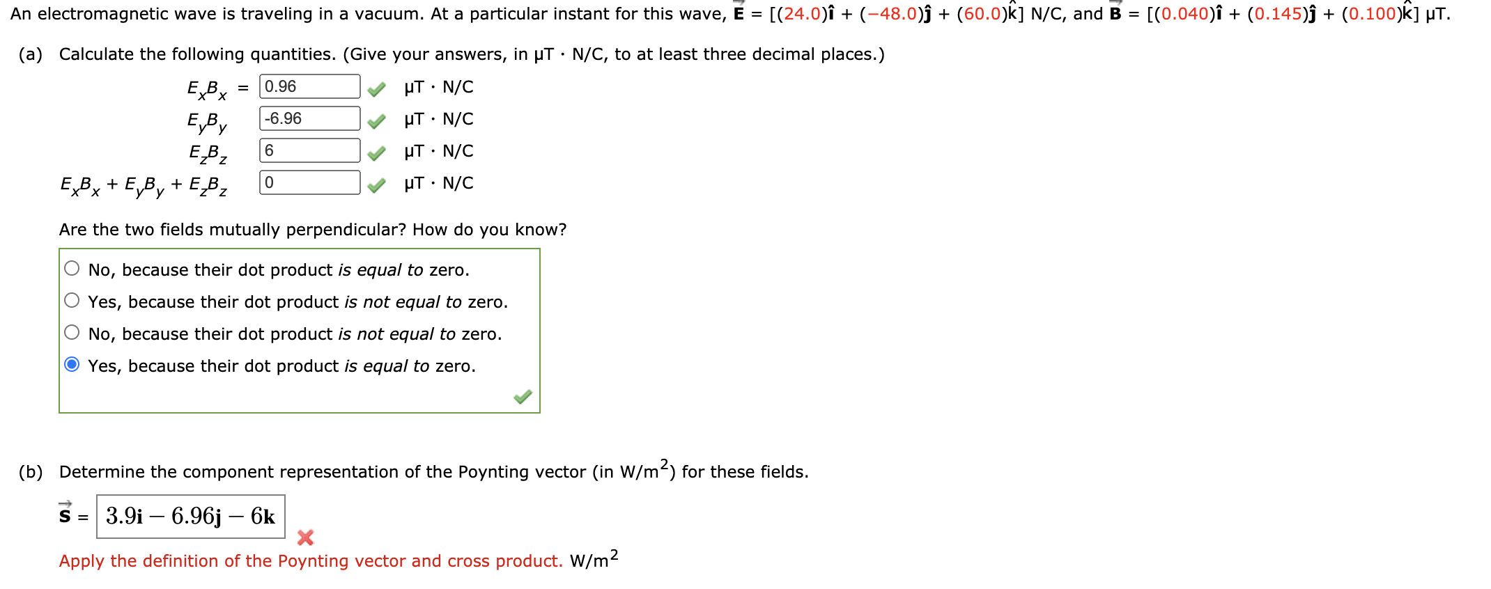 Solved An Electromagnetic Wave Is Traveling In A Vacuum Chegg Com