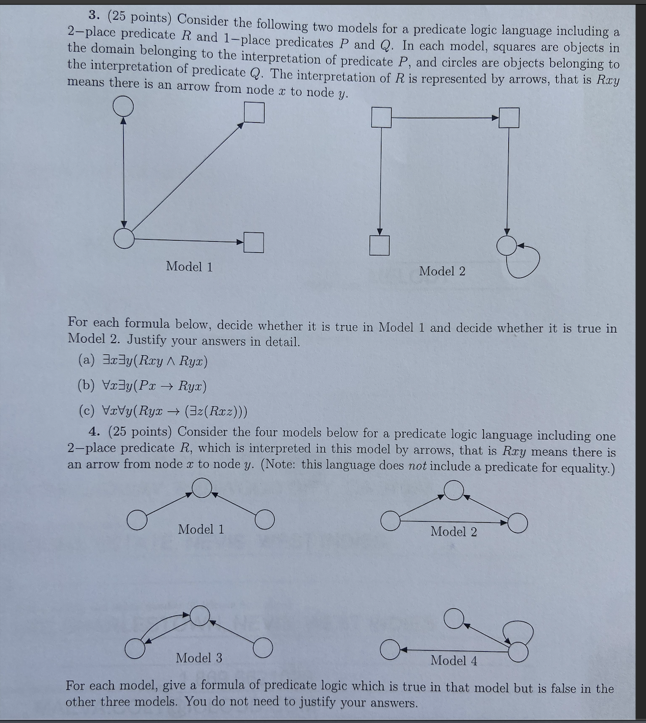 Solved (25 ﻿points) ﻿Consider the following two models for a | Chegg.com