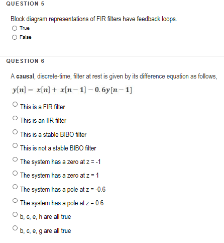 Solved QUESTION 1 The difference equation of a causal filter | Chegg.com