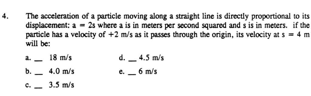 Solved The acceleration of a particle moving along a | Chegg.com