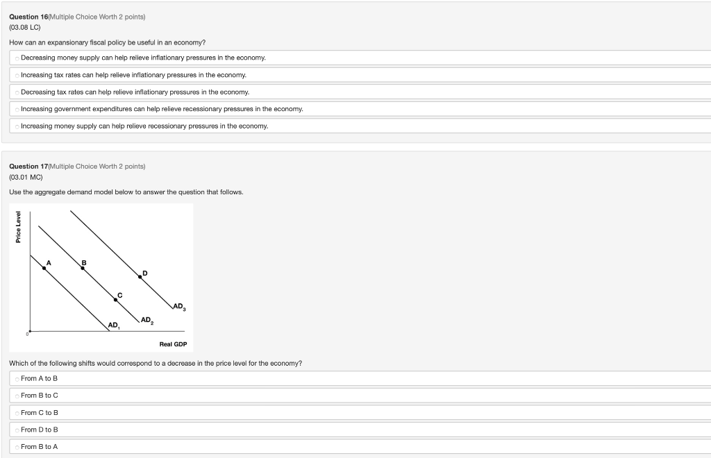 Solved Question 17(Multiple Choice Worth 2 points) (03.01 | Chegg.com