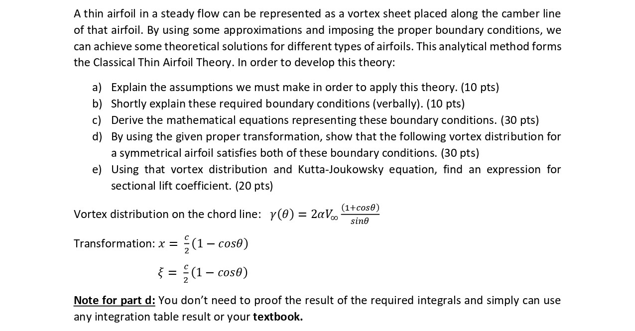 Solved A Thin Airfoil In A Steady Flow Can Be Represented As | Chegg.com