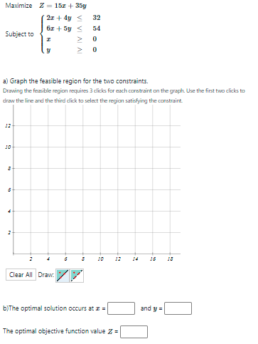 Solved Maximize Z=15+35 2x + 4y