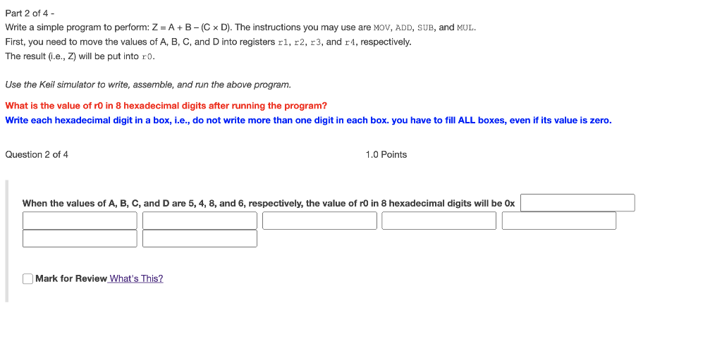 Solved Part 2 of 4 - Write a simple program to perform: | Chegg.com
