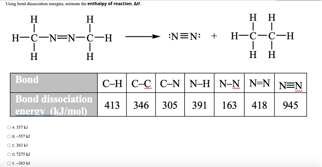 Solved Using Bond Dissociation Energies, Estimate The | Chegg.com