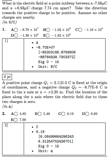 Solved What is the electric field at a point midway between | Chegg.com
