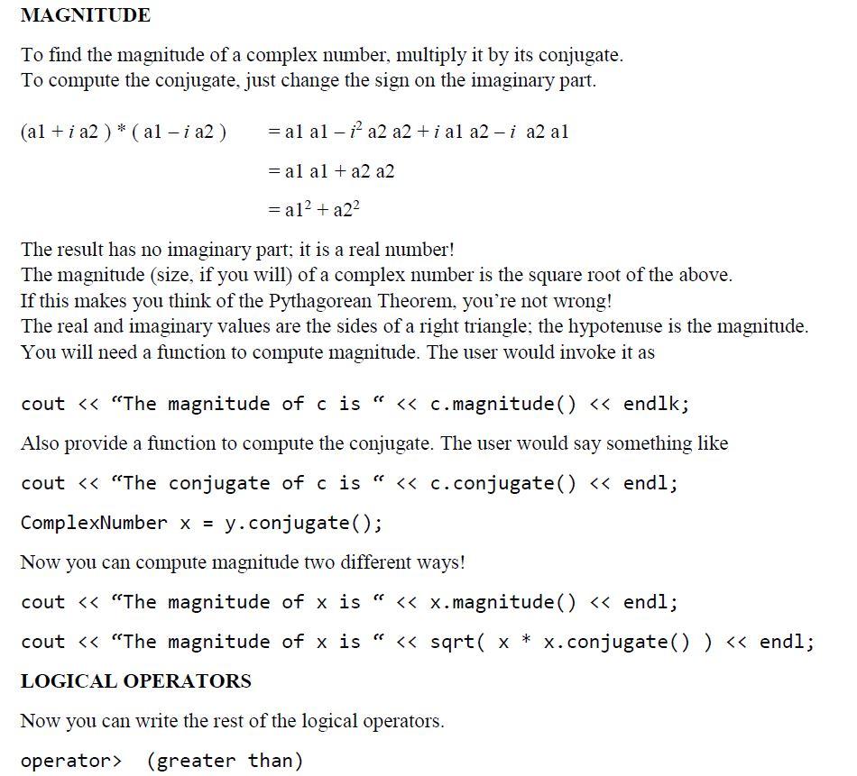 Solved COMPLEX NUMBERS A complex number has two parts; real | Chegg.com
