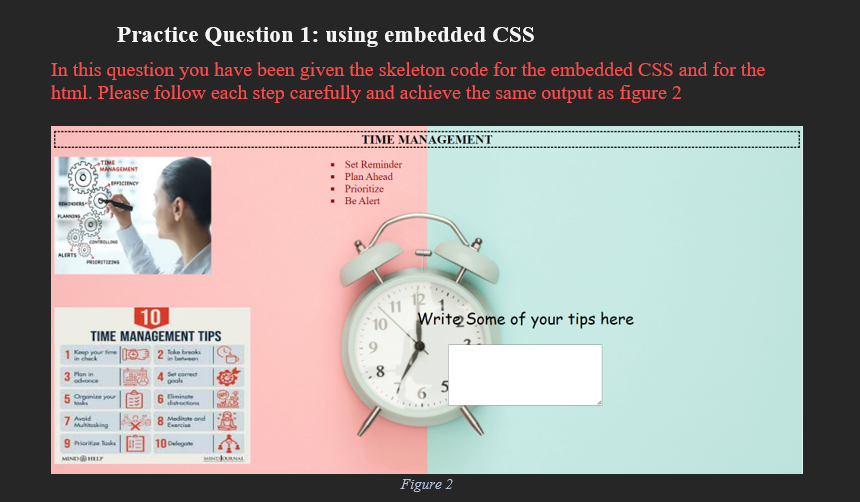 Solved Practice Question 1: Using Embedded CSS N This | Chegg.com