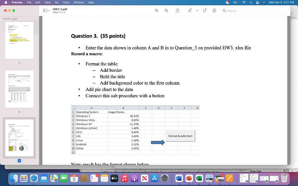 Solved Question 3. (35 points) - Enter the data shown in | Chegg.com