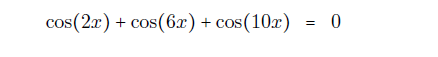 Solved cos(2.c) + cos(62) + cos(102) = 0 | Chegg.com