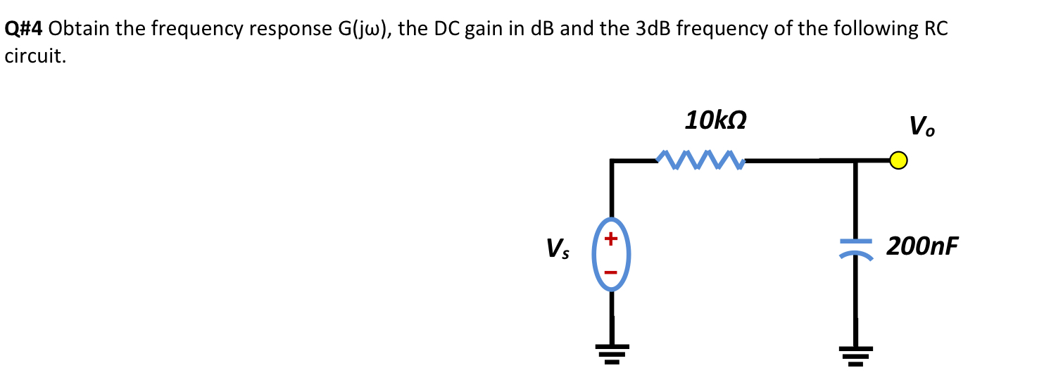 Solved Q 4 Obtain The Frequency Response G Jw The Dc Gain Chegg Com