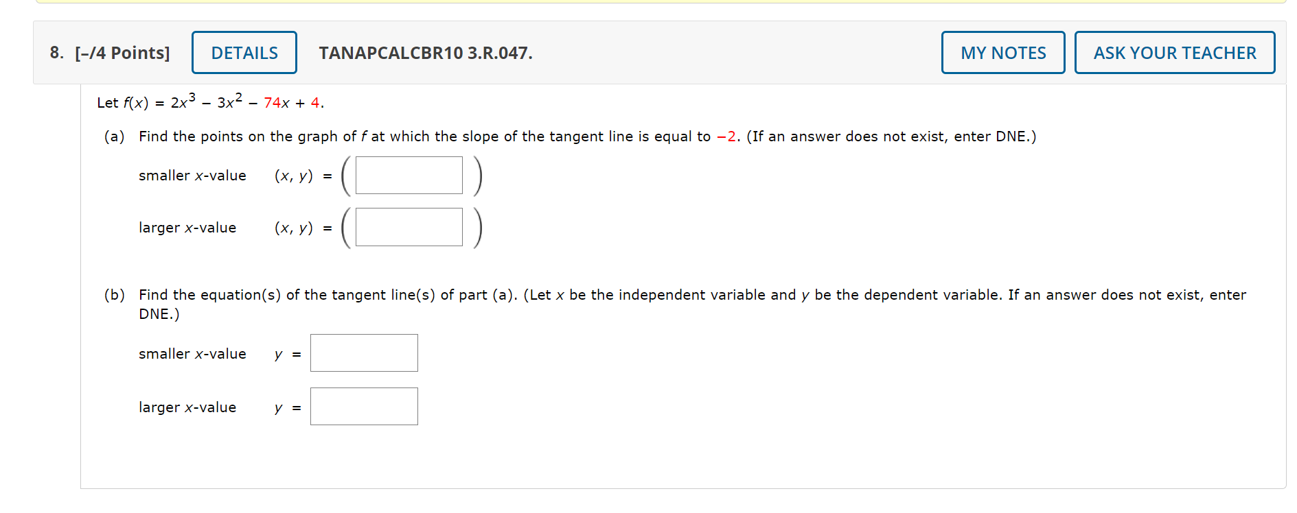 Solved Let F X 2x3−3x2−74x 4 A Find The Points On The