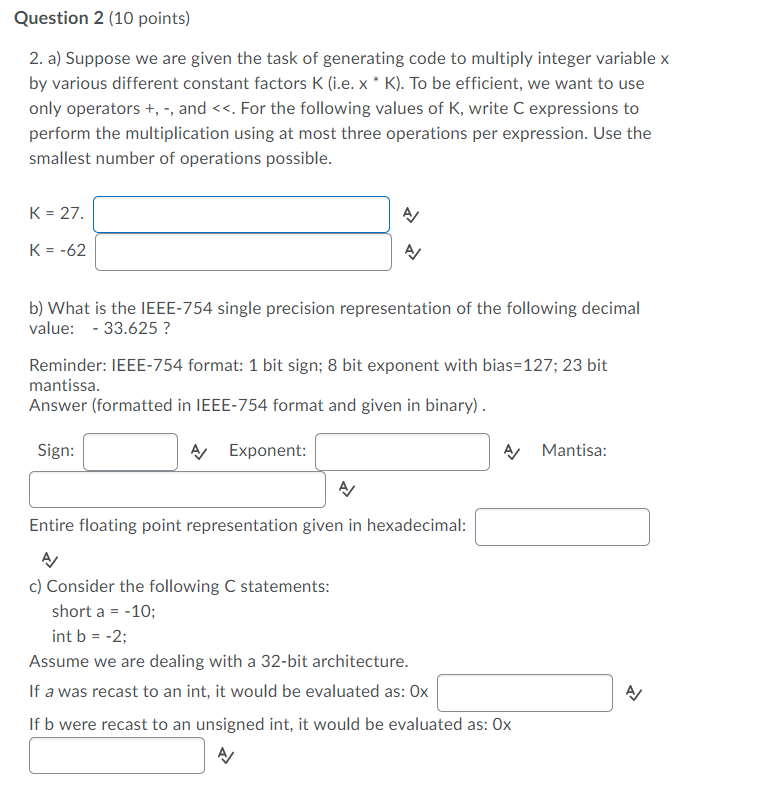 Solved Question 2 (10 points) 2. a) Suppose we are given the | Chegg.com
