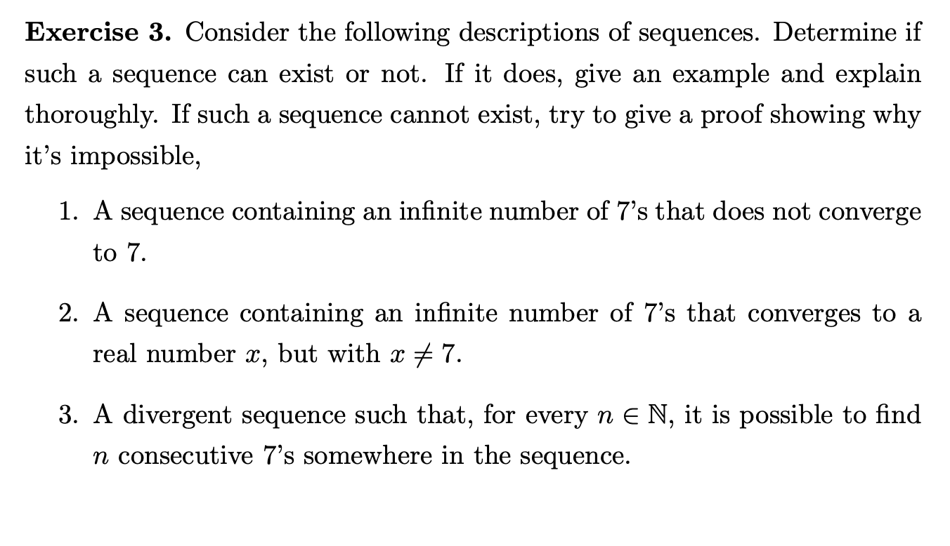 Solved Exercise 3. Consider the following descriptions of | Chegg.com