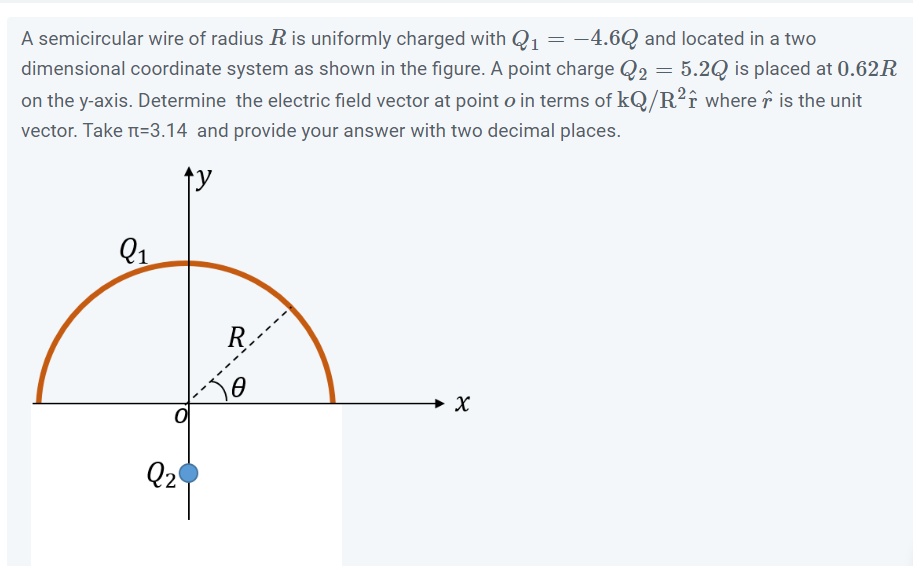 solved-a-semicircular-wire-of-radius-r-is-uniformly-charged-chegg