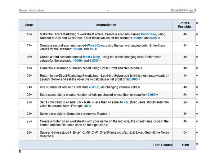 Solved Grader-Instructions Excel-2019 Project | Chegg.com