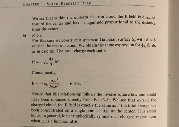 Solved Determine the E field caused by a spherical cloud of | Chegg.com