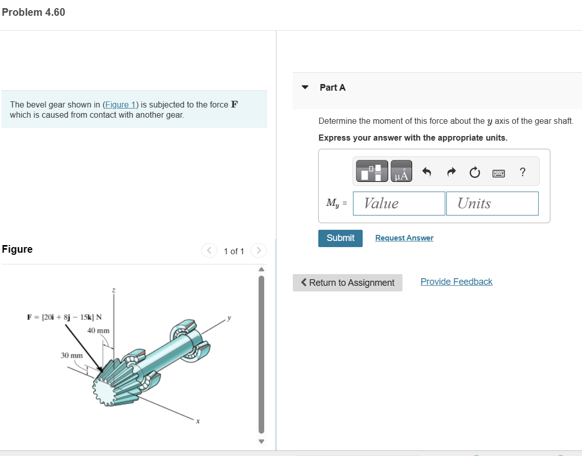 Solved Problem 4.60 The Bevel Gear Shown In (Figure 1) Is | Chegg.com