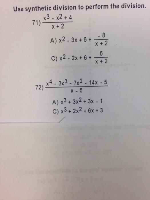 solved-use-synthetic-division-to-perform-the-division-x-3-chegg