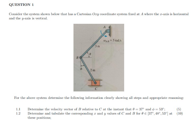 Solved For the above system determine the following | Chegg.com
